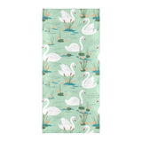 White swan lake pattern Beach Towel