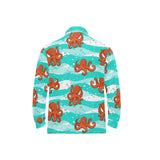 Octopuses sea wave background Men's Long Sleeve Polo Shirt