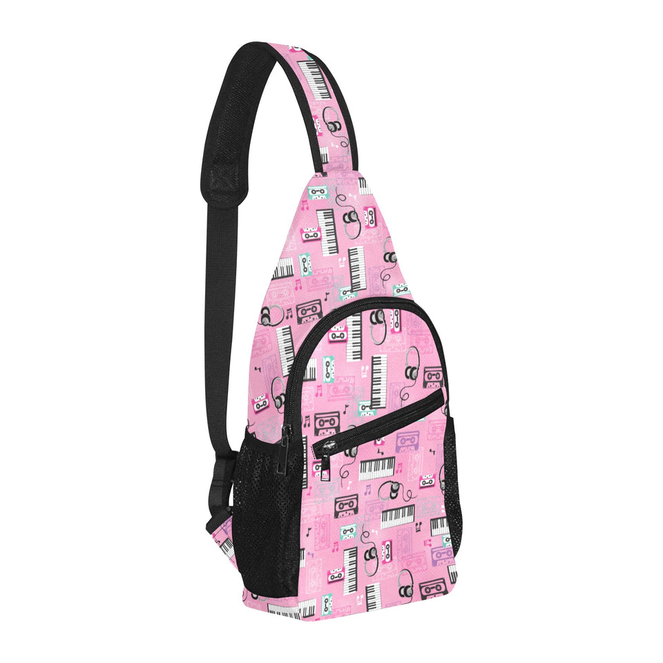 Piano Pattern Print Design 01 All Over Print Chest Bag