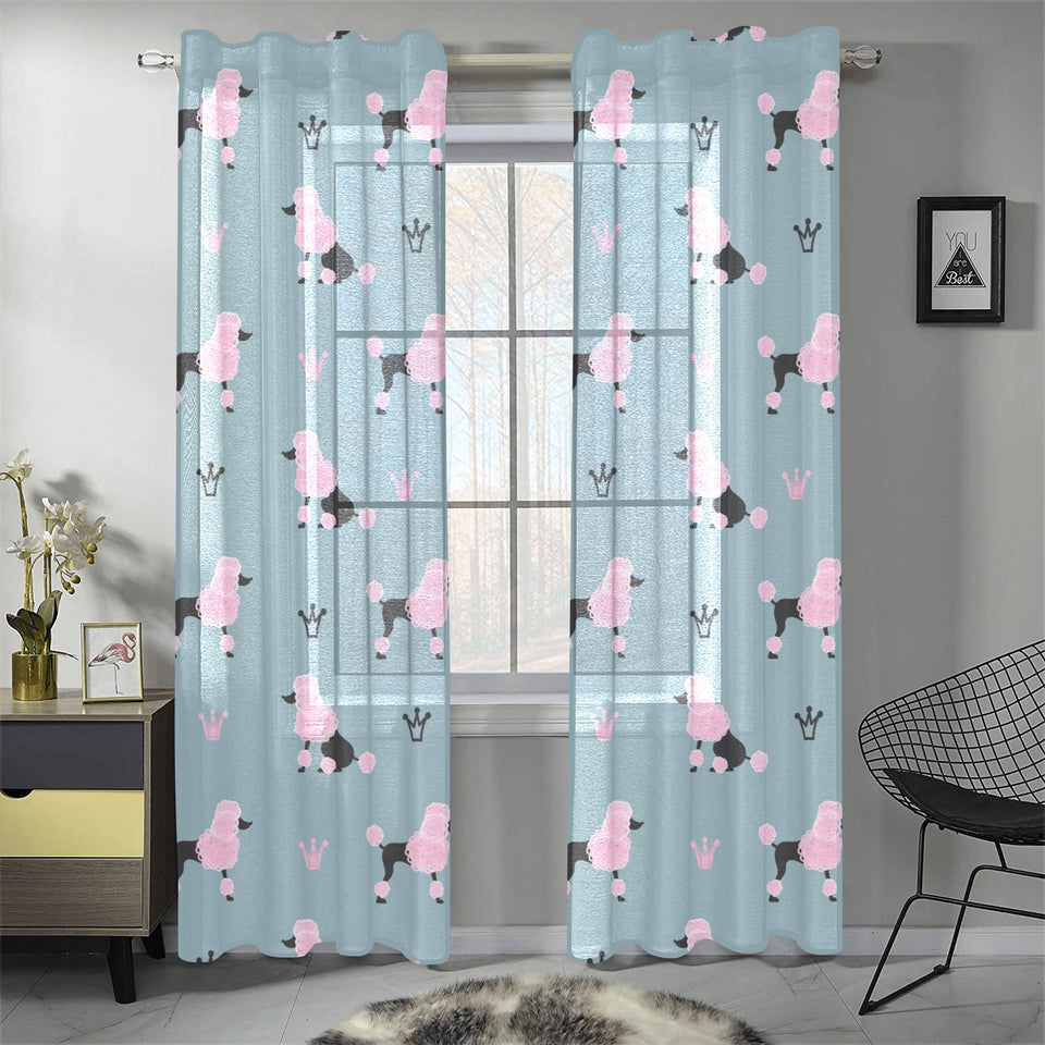 poodle dog pattern Gauze Curtain