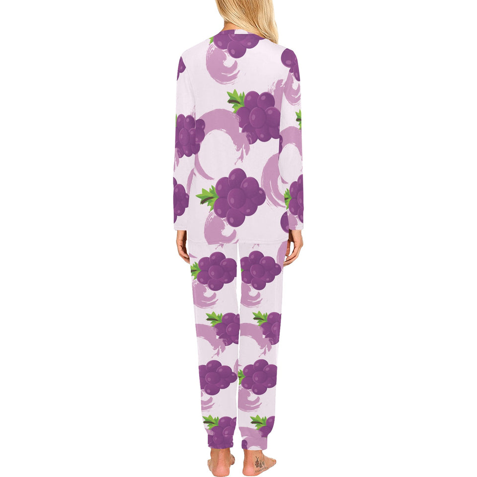 Cute Grape pattern Women's All Over Print Pajama Set