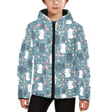 Cute rabbit pattern Kids' Boys' Girls' Padded Hooded Jacket
