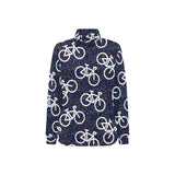 Bicycle Pattern Print Design 03 Women's Long Sleeve Polo Shirt