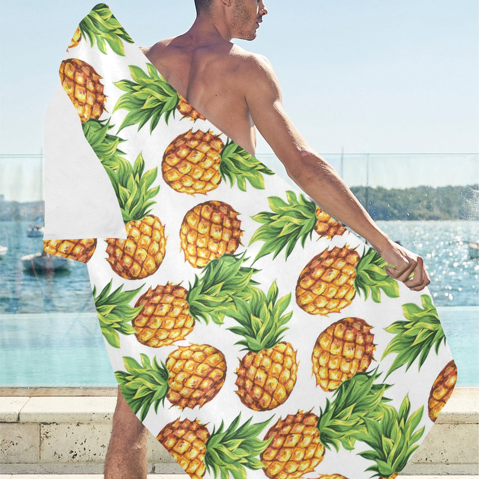 Pineapples design pattern Beach Towel