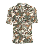 Monkey tropical leaves background Men's All Over Print Polo Shirt