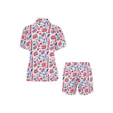 British Pattern Print Design 01 Women's V-Neck Short Pajama Set