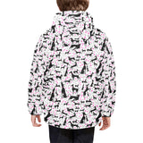 Greyhound Pattern Print Design 02 Kids' Boys' Girls' Padded Hooded Jacket