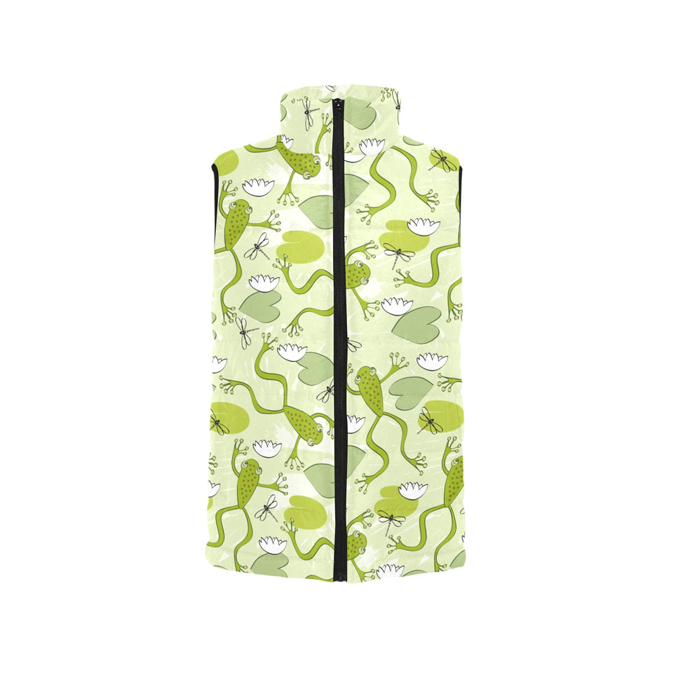 Cute frog dragonfly pattern Women's Padded Vest