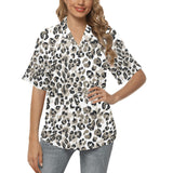 Leopard skin print pattern Women's All Over Print Hawaiian Shirt