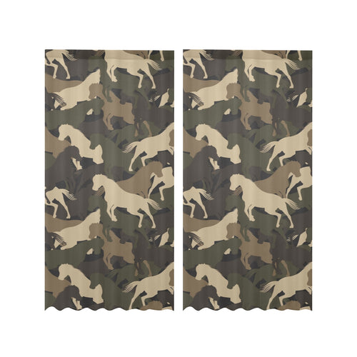 Horse Camouflage Pattern Gauze Curtain