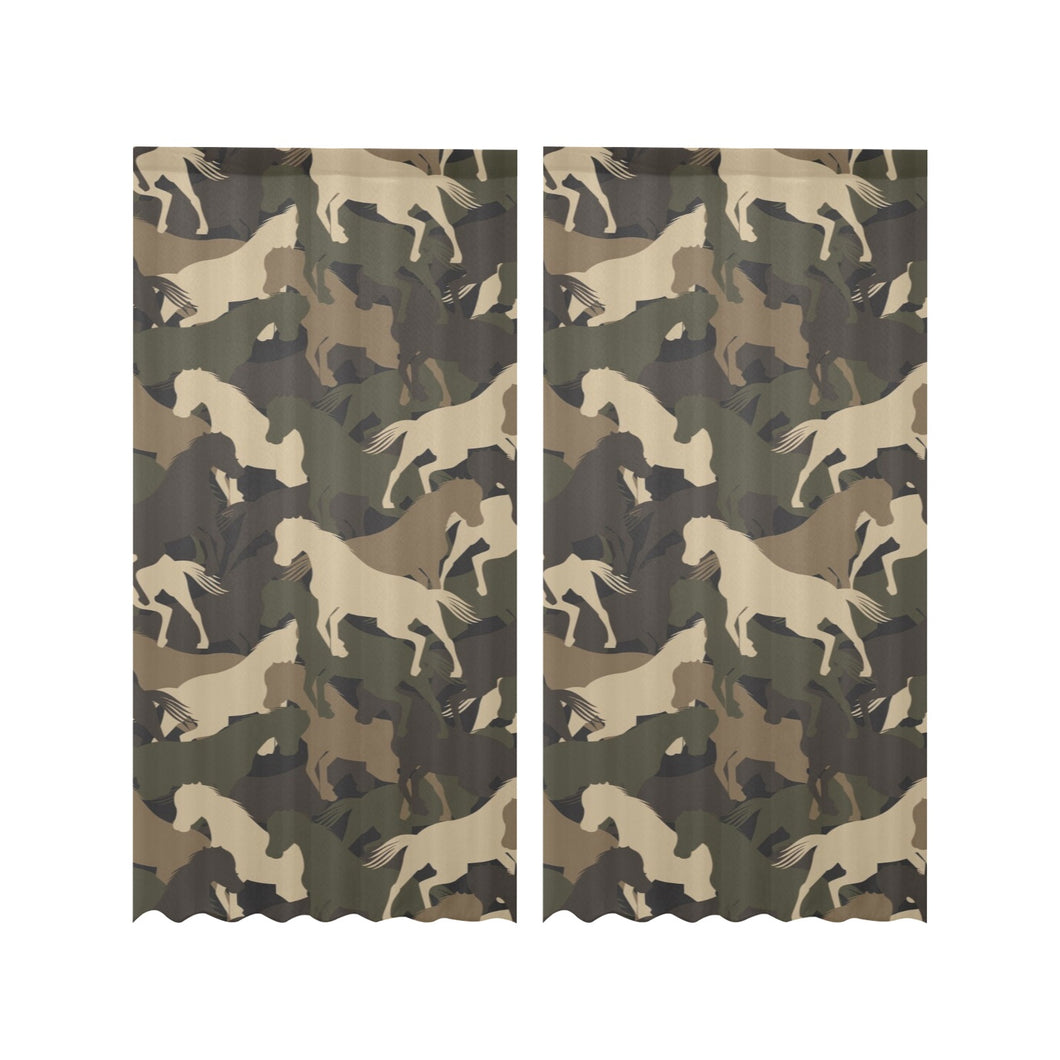 Horse Camouflage Pattern Gauze Curtain