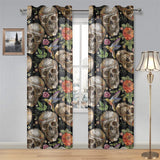 Skull rose humming bird flower pattern Gauze Curtain