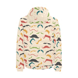 Mustache Beard Pattern Print Design 03 Men's Padded Hooded Jacket