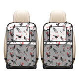 Cool rooster chicken cock floral ornament backgrou Car Seat Back Organizer