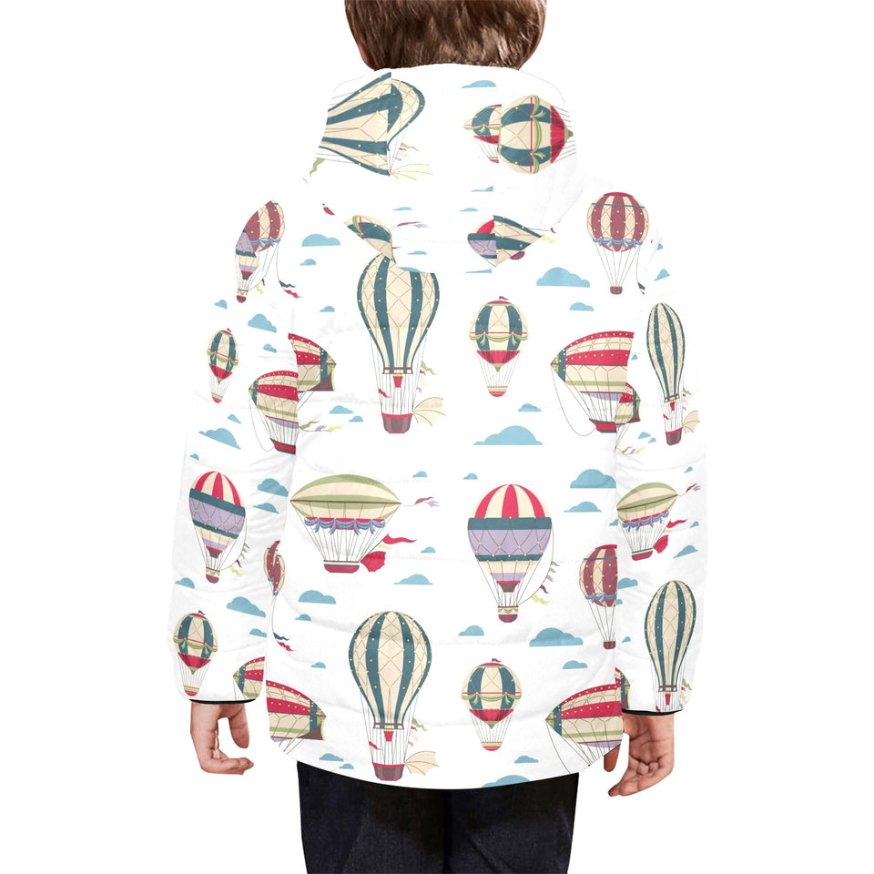 Hot air balloon pattern Kids' Boys' Girls' Padded Hooded Jacket