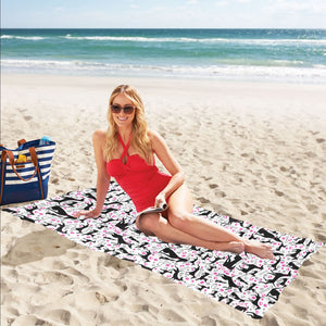 Greyhound Pattern Print Design 02 Beach Towel
