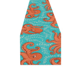 Octopus turquoise background Table Runner