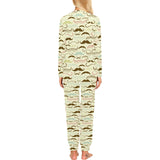 Mustache Beard Pattern Print Design 01 Women's All Over Print Pajama Set
