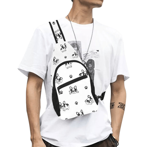 Cute french bulldog paw pattern All Over Print Chest Bag