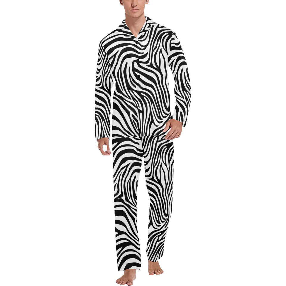 Zebra skin pattern Men's Long Pajama Set