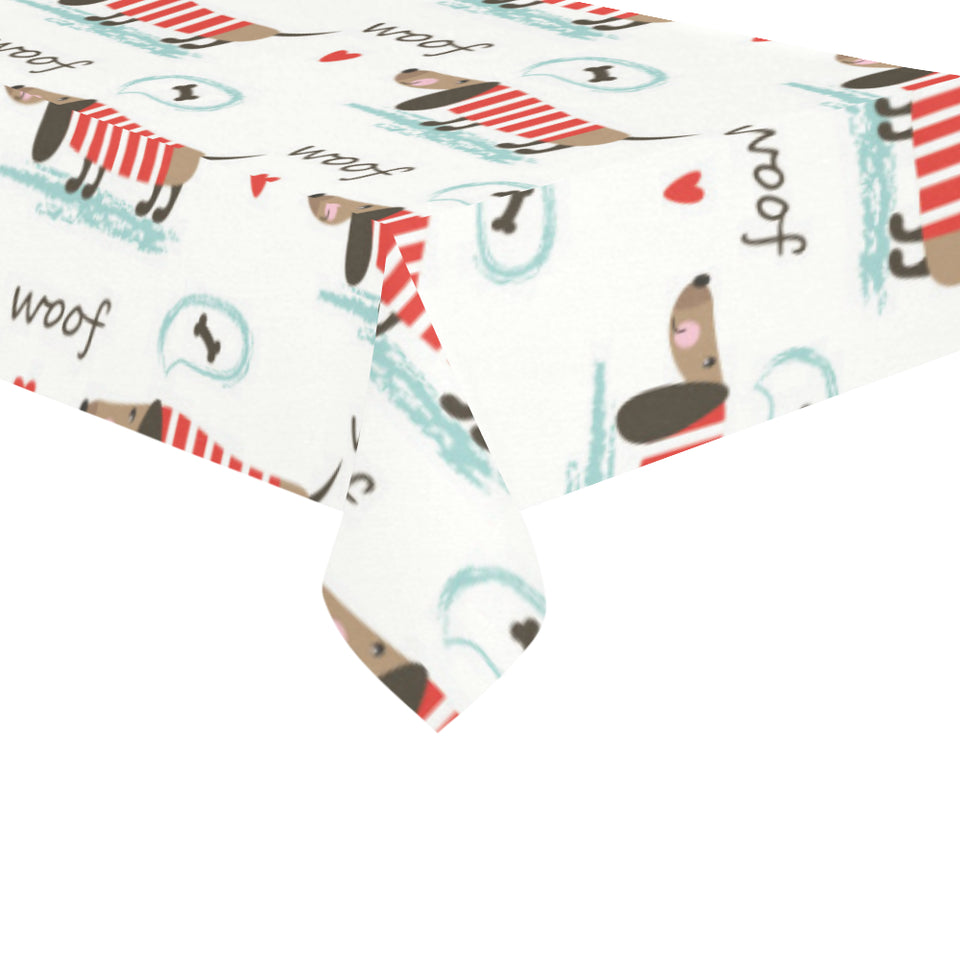 Cute dachshund bone pattern Tablecloth