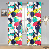 watercolor bowling ball pins Gauze Curtain