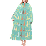 Giraffe Pattern Print Design 01 Blanket Robe with Sleeves