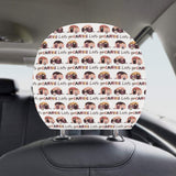 Camper Van Pattern Print Design 01 Car Headrest Cover