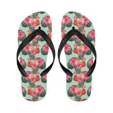 Beautiful flamingo tropical palm leaves hibiscus p Unisex Flip Flops