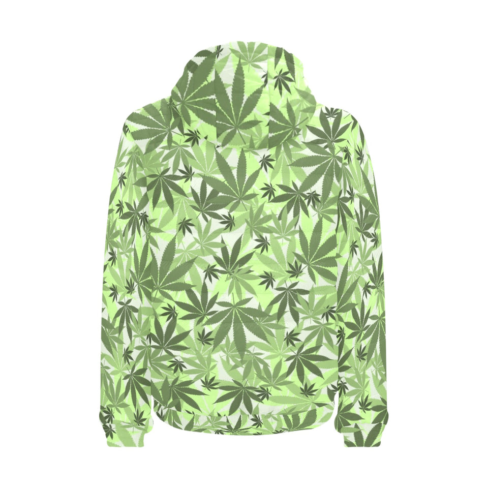 Canabis Marijuana Weed Pattern Print Design 01 Men's Padded Hooded Jacket