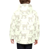 Little young goat pattern Kids' Boys' Girls' Padded Hooded Jacket