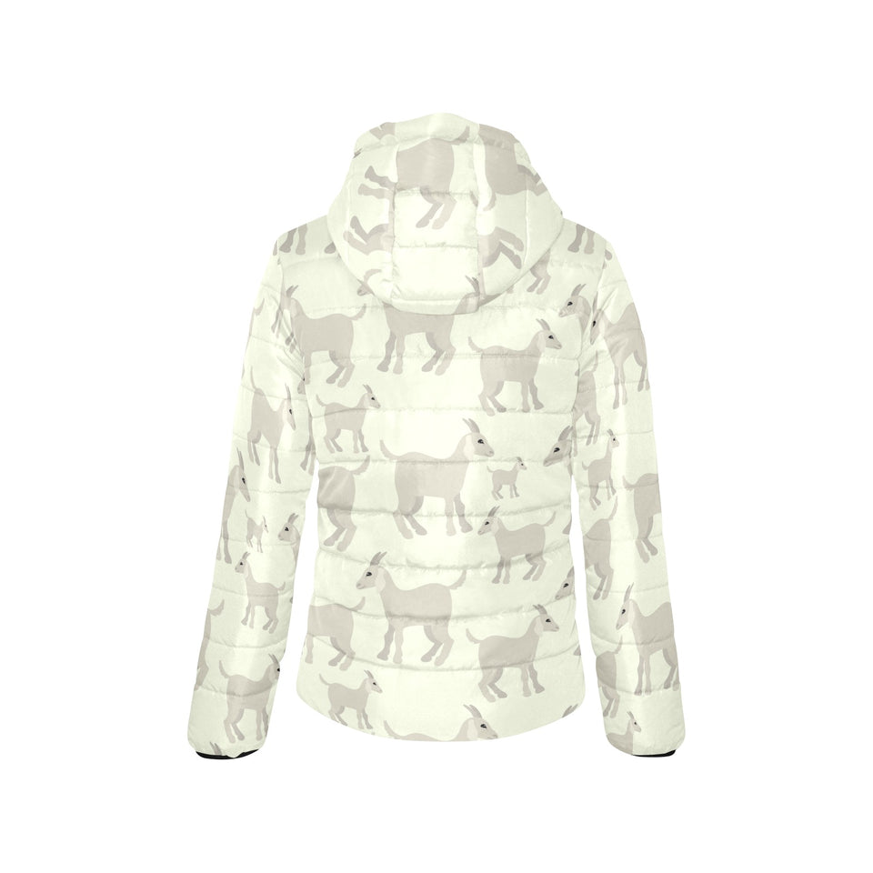 Little young goat pattern Women's Padded Hooded Jacket