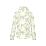 Little young goat pattern Women's Padded Hooded Jacket