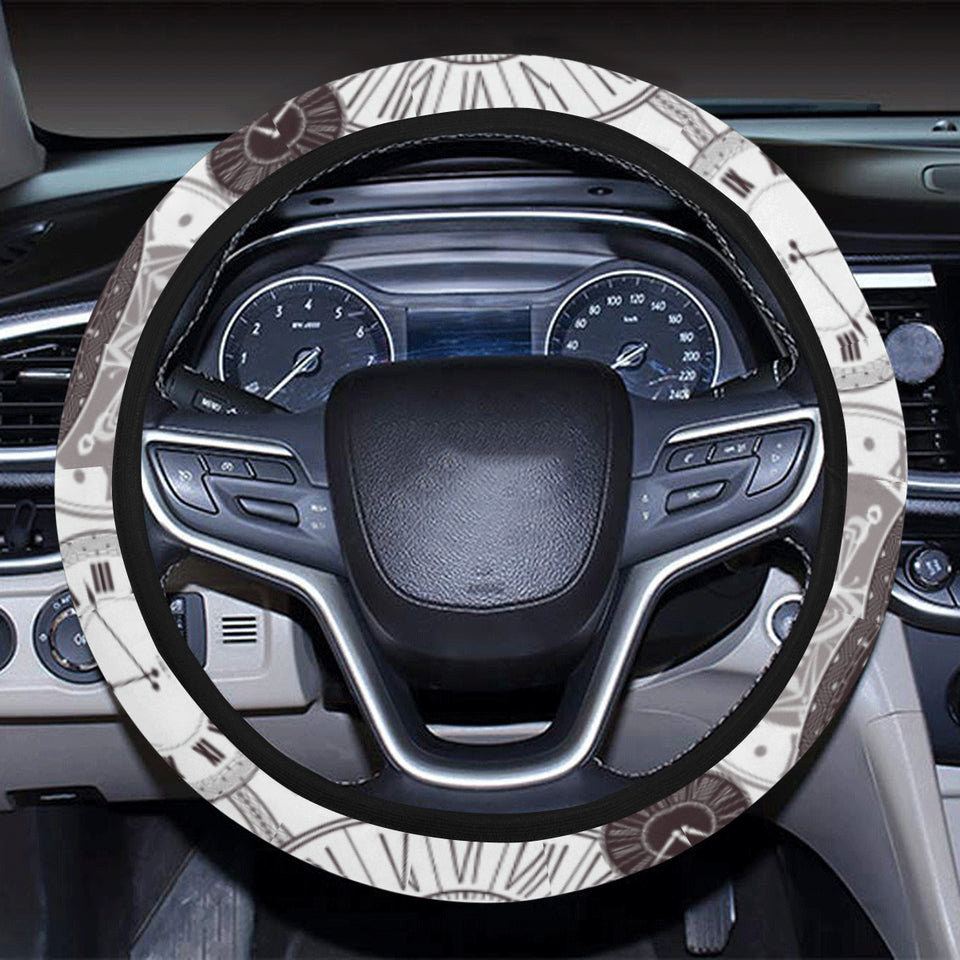 Classic vintage clock pattern Car Steering Wheel Cover