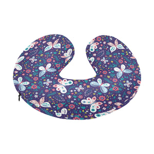 Colorful butterfly flower pattern.eps U-Shaped Travel Neck Pillow