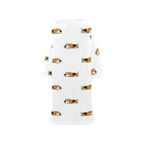 Cute beagle dog sleeping pattern Blanket Robe with Sleeves