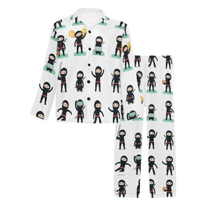 Cute ninja katana sword pattern Men's Long Pajama Set