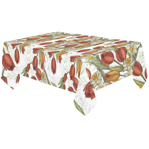 Red tulips and daffodils pattern Tablecloth