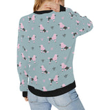 poodle dog pattern Women's Crew Neck Sweatshirt