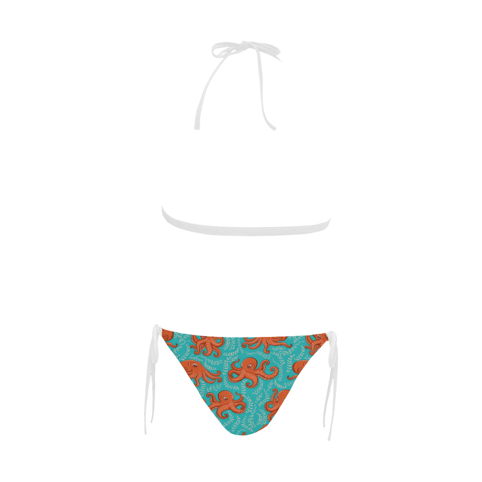 Octopus turquoise background Sexy Bikinis Two-Piece Swimsuits