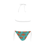 Octopus turquoise background Sexy Bikinis Two-Piece Swimsuits