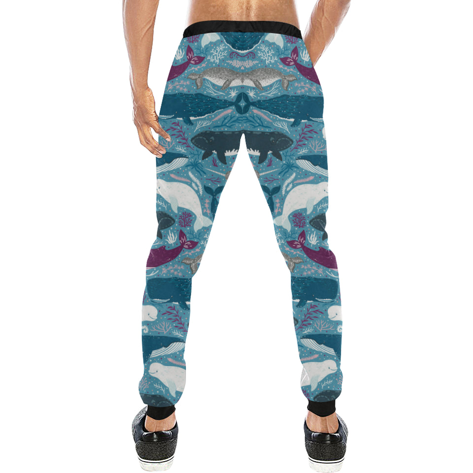 Whale design pattern Unisex Casual Sweatpants