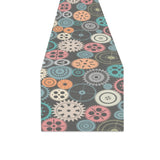 Gear Pattern Print Design 05 Table Runner