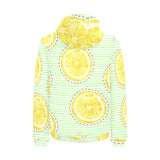 slice of lemon pattern Men's Padded Hooded Jacket