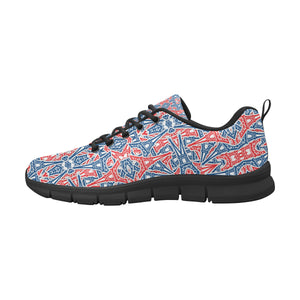 Blue Red Eiffel Tower Pattern Print Design 02 Men's Breathable Sneakers ( Model 055)