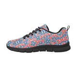 Blue Red Eiffel Tower Pattern Print Design 02 Men's Breathable Sneakers ( Model 055)