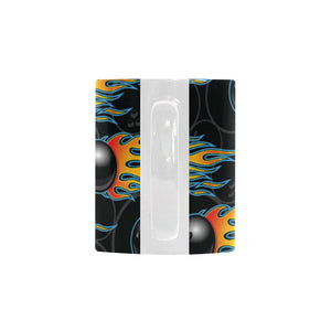 Bowling balls flame pattern Classical White Mug (Fulfilled In US)