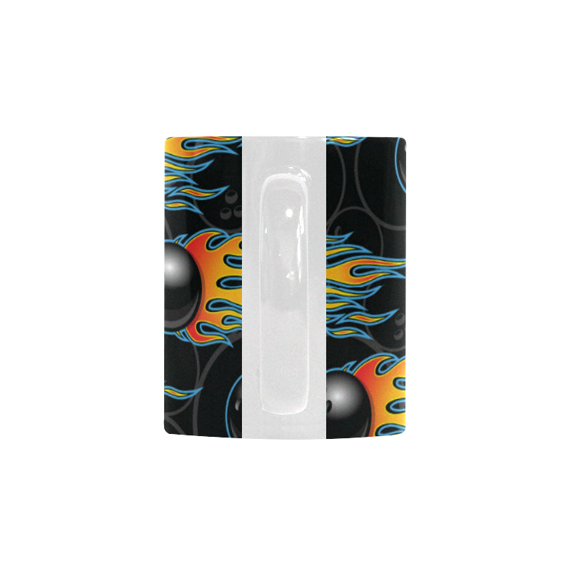 Bowling balls flame pattern Classical White Mug (Fulfilled In US)