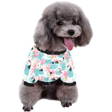 Toucan tropical flower leave pattern All Over Print Pet Dog Round Neck Fuzzy Shirt
