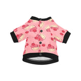 Cake cherry pattern All Over Print Pet Dog Round Neck Fuzzy Shirt